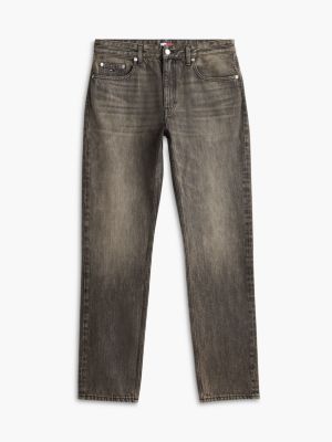 denim ryan slim straight leg black jeans for men tommy jeans