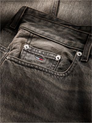 denim ryan slim straight leg black jeans for men tommy jeans