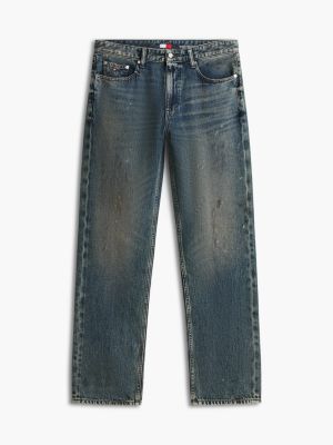 denim otis regular straight leg whiskered jeans for men tommy jeans