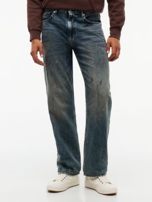 denim otis regular straight leg whiskered jeans for men tommy jeans