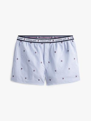 blau tommy girl loose fit shorts mit stickereien für gender-inclusive erwachsene - tommy jeans