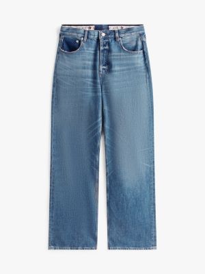 blue tommy girl low rise relaxed jeans for adults gender inclusive tommy jeans
