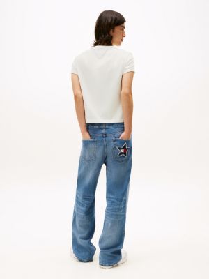 weiß tommy girl regular fit t-shirt mit grafik für gender-inclusive erwachsene - tommy jeans