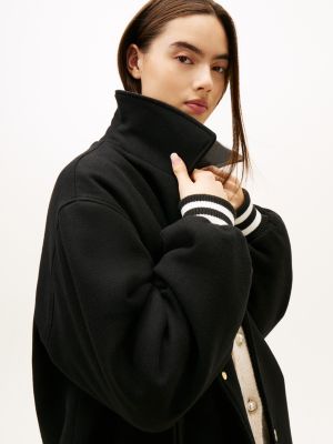 zwart tommy girl oversized varsity jack van wolmix voor volwassenen gender inclusive - tommy jeans
