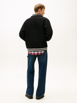 zwart tommy girl oversized varsity jack van wolmix voor volwassenen gender inclusive - tommy jeans