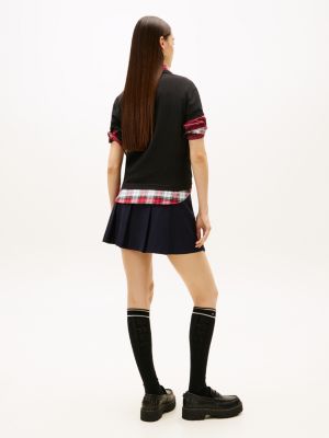 t-shirt tommy girl in jersey con logo nero da gender-inclusive adulti tommy jeans