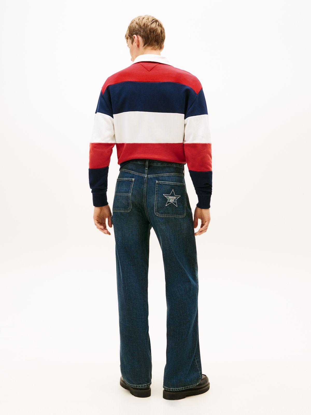 Tommy Girl Low Rise Relaxed Straight Leg Jeans — Blue