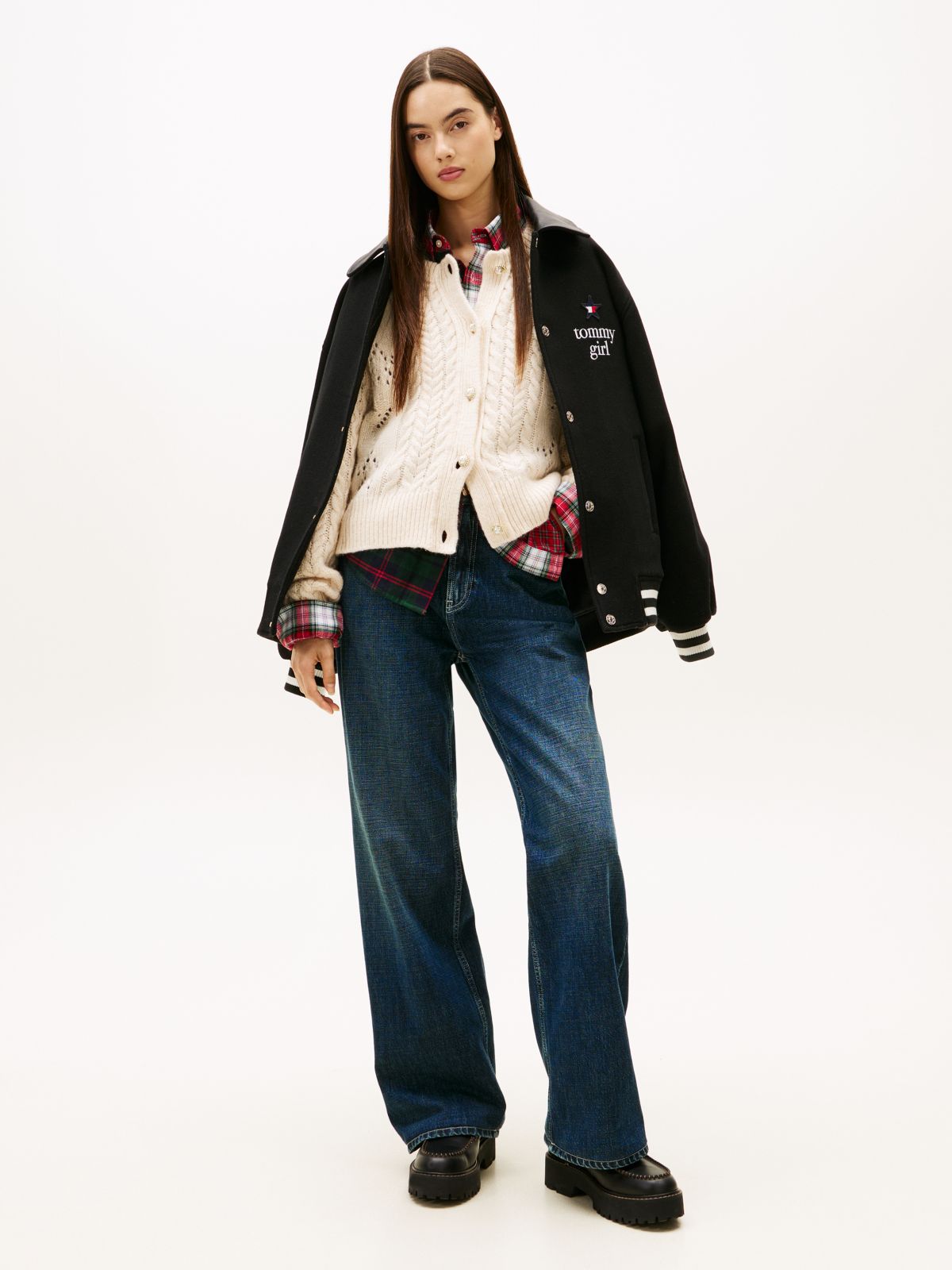 Tommy Girl Low Rise Relaxed Straight Leg Jeans — Blue
