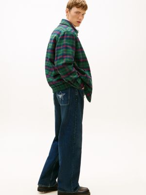 groen tommy girl oversized ivy-jack met tartanruit voor volwassenen gender inclusive - tommy jeans