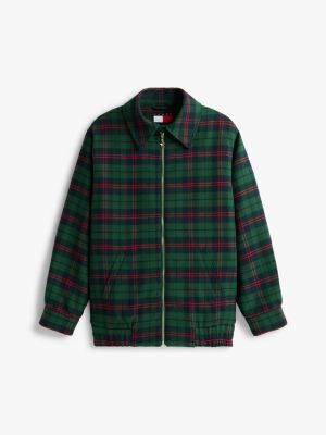 groen tommy girl oversized ivy-jack met tartanruit voor volwassenen gender inclusive - tommy jeans