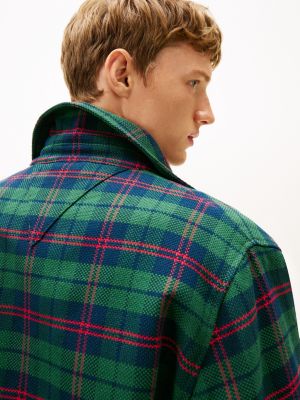 groen tommy girl oversized ivy-jack met tartanruit voor volwassenen gender inclusive - tommy jeans