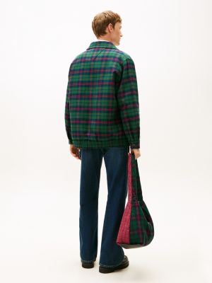 groen tommy girl oversized ivy-jack met tartanruit voor volwassenen gender inclusive - tommy jeans