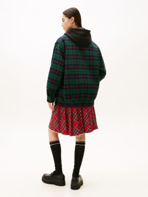 groen tommy girl oversized ivy-jack met tartanruit voor volwassenen gender inclusive - tommy jeans