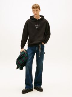 Tommy Girl Logo Relaxed Fleece Hoody — Black 4