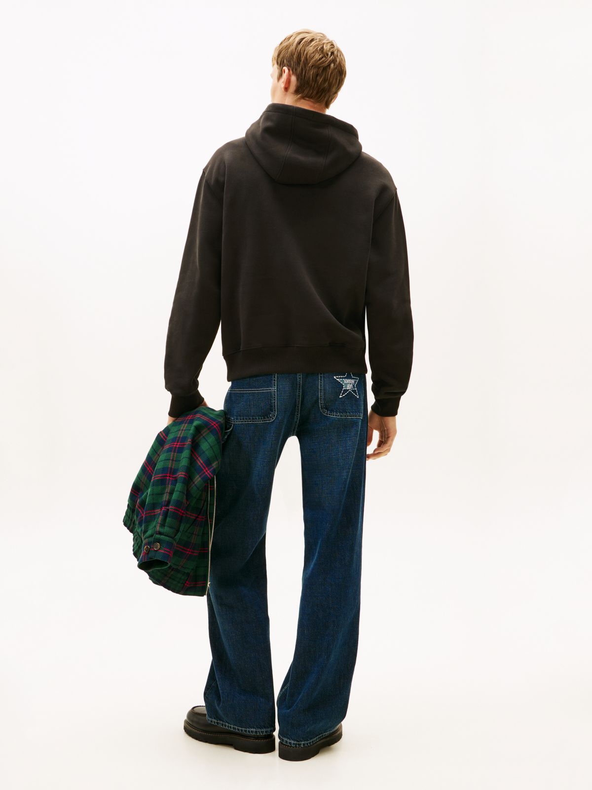Tommy Girl Logo Relaxed Fleece Hoody — Black