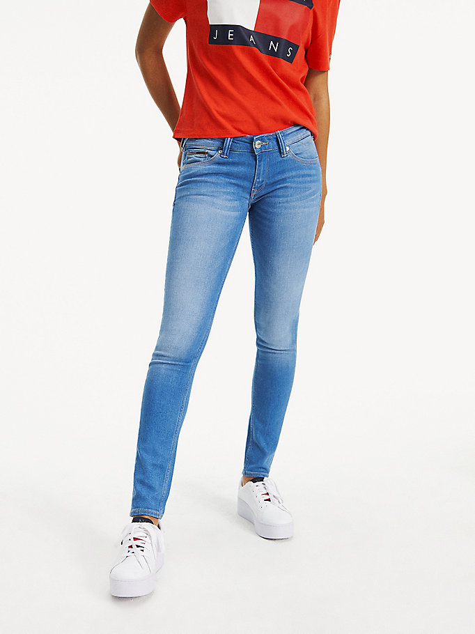 denim low rise skinny fit jeans voor women - tommy jeans