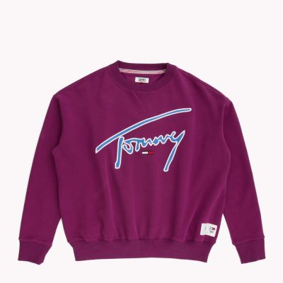 tommy signature crew neck sweatshirt