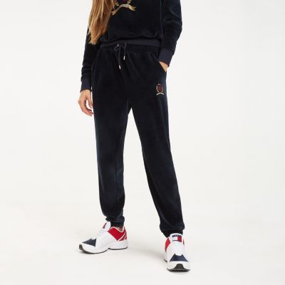 tommy hilfiger velour joggers