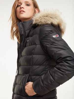 tommy jeans black iris essential down jacket