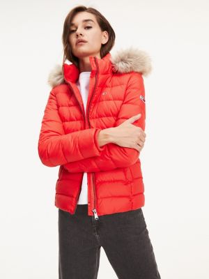 Essential Hooded Down Jacket | RED | Tommy Hilfiger