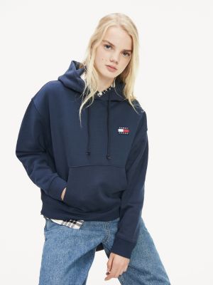 tommy jeans logo drawstring hoodie