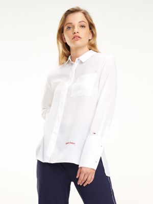 tommy jeans white long sleeve