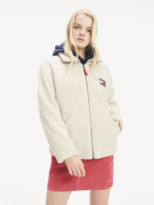 tommy jeans teddy fleece sweatshirt