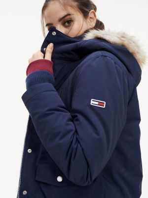 tommy jeans black hooded parka