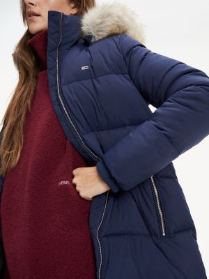 tommy jeans faux fur hood puffer coat