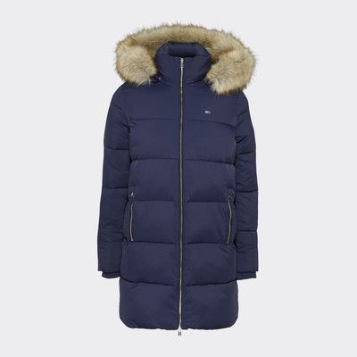 tommy hilfiger fur hood coat womens