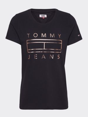 tommy jeans metallic logo t shirt