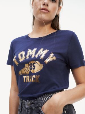 tommy jeans metallic logo t shirt