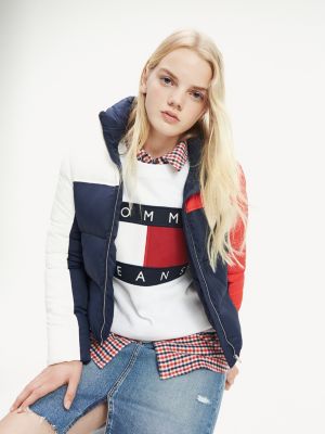 tommy jeans jeans colour block padded jacket