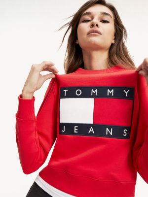 tommy hilfiger flag logo cropped sweatshirt