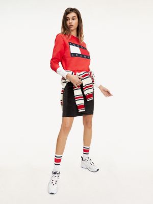 tommy flag cropped sweatshirt