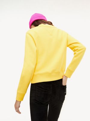 yellow cropped sweatshirt