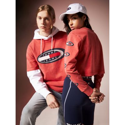 tommy jeans cropped logo hoodie