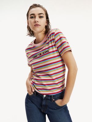 pink tommy jeans t shirt