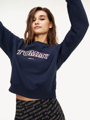 Recycled Neon Logo Cropped Jumper 