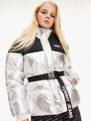 tommy hilfiger metallic puffer jacket