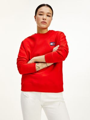 red tommy jeans sweatshirt