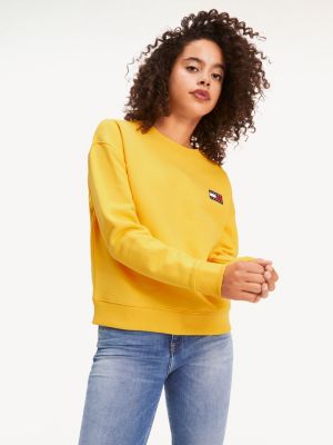 tommy hilfiger yellow hoodie women's