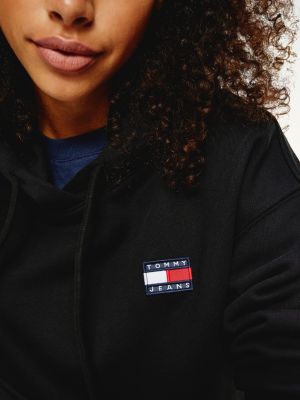 tommy badge organic cotton hoody