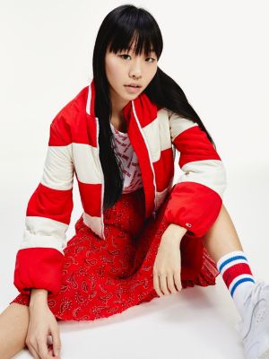 Colour-Blocked Cropped Fit Tracksuit Jacket | RED | Tommy Hilfiger