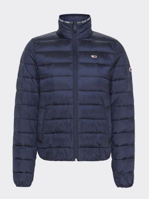 tommy jeans quilted zip through jacket