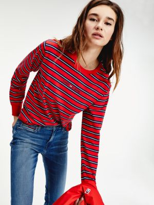 red tommy hilfiger shirt long sleeve