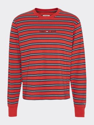 red tommy hilfiger shirt long sleeve