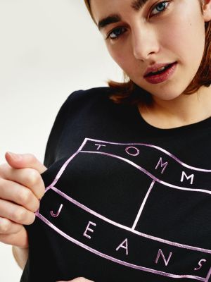tommy jeans metallic logo t shirt