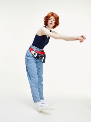 tommy hilfiger mom jeans letters