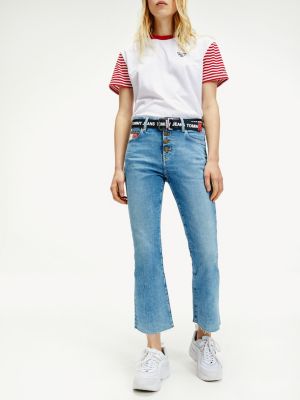 cropped raw hem jeans